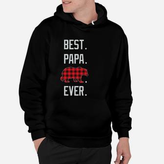 Best Papa Bear Ever Red Plaid Fathers Day Gift Funny Hoodie - Seseable
