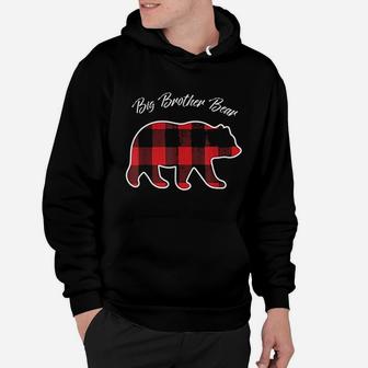Big Brother Bear Matching Family Christmas Red Plaid Hoodie - Seseable