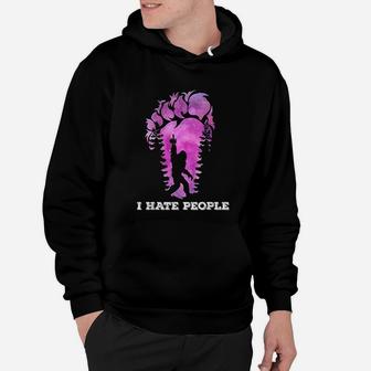 Bigfoot Middle Finger I Hate People Abduction Sasquatch Hoodie - Seseable