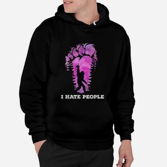 Bigfoot Middle Finger I Hate People Abduction Sasquatch Hoodie - Seseable