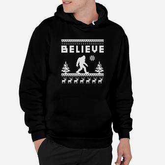 Bigfoot Sasquatch Yeti Believe Funny Christmas Hoodie - Seseable