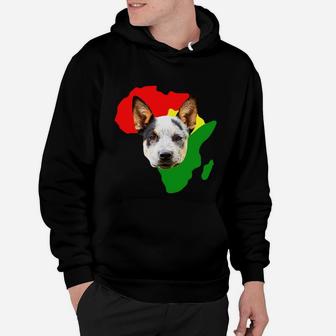 Black History Month African Map Australian Cattle Dog Gift For Pet Lovers Proud Black Hoodie - Seseable