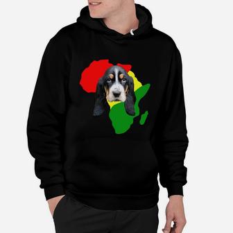 Black History Month African Map Basset Hound Gift For Pet Lovers Proud Black Hoodie - Seseable