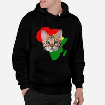 Black History Month African Map Bengal Gift For Pet Lovers Proud Black Hoodie - Seseable