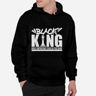 Black King Chess Piece Design Couples King Queen Proud Black Hoodie - Seseable