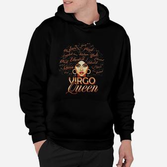 Black Women Afro Hair Virgo Queen Horoscope Birthday Proud Black Woman Gift Hoodie - Seseable