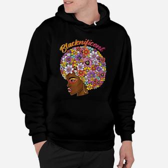 Blacknificent Afro Natural Hair African Black Queen Hoodie - Seseable
