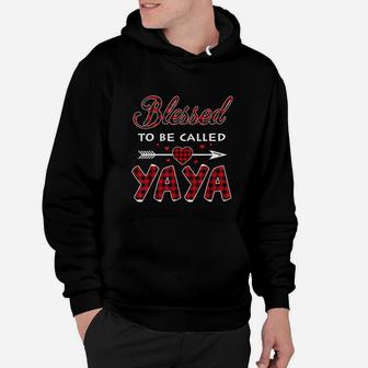 Blessed To Be Called Yaya Buffalo Plaid Grandma Christmas Hoodie | Seseable CA