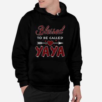 Blessed To Be Called Yaya Buffalo Plaid Grandma Christmas Hoodie | Seseable CA
