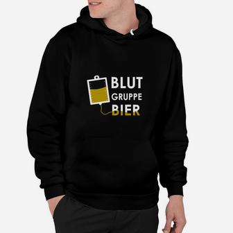 Blutgruppe Bier Herren Hoodie, Schwarz, Lustiges Party-Hoodie - Seseable