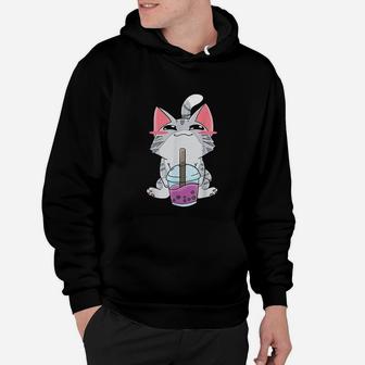 Boba Tea Bubble Tea Cat Kawaii Neko Lover Japanese Hoodie - Seseable