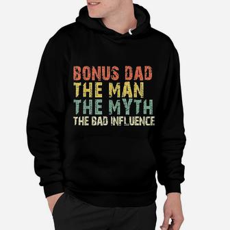 Bonus Dad The Man Myth Bad Influence Vintage Gift Christmas Hoodie - Seseable