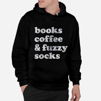 Books Coffee And Fuzzy Socks Funny Gift For Her Cottage Lake Hoodie - Seseable