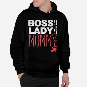 Boss Lady Mommy Funny Boss Day Gift Mom In Charge Hoodie - Seseable