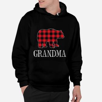 Buffalo Check Grandma Bear Matching Family Outfit Hoodie - Seseable
