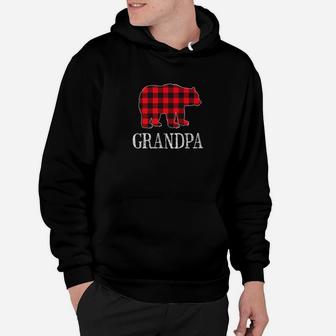 Buffalo Check Grandpa Bear Matching Family Outfits Hoodie - Seseable