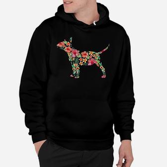 Bull Terrier Flower Funny Dog Hoodie - Seseable