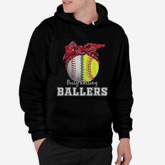 Busy Raising Ballers Softball Baseball Baseball Mom Gift Hoodie - Seseable