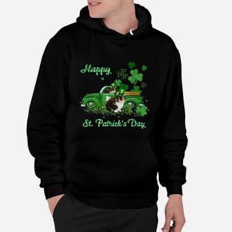 Calico Riding Green Truck St Patricks Day Cat Lovers Gift Hoodie - Seseable
