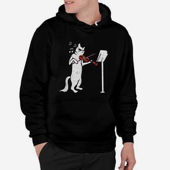 Cat Playing Violin Funny Musical Instrument Violin Pets Gift Hoodie - Seseable