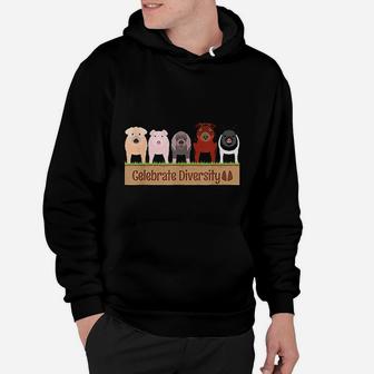 Celebrate Diversity Gifts For Pig Lovers Farm Breed Cute Pig Hoodie - Seseable