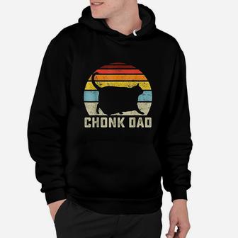 Chonk Cat Dad Scale Meme Funny Retro Style Daddy Cats Hoodie - Seseable