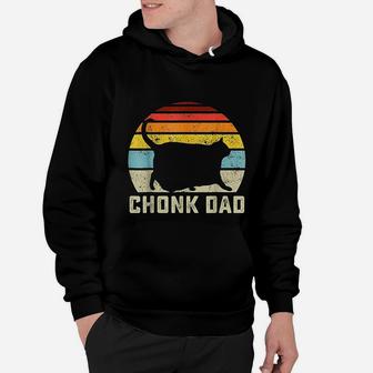 Chonk Cat Dad Scale Meme Funny Retro Style Daddy Cats Memes Hoodie - Seseable