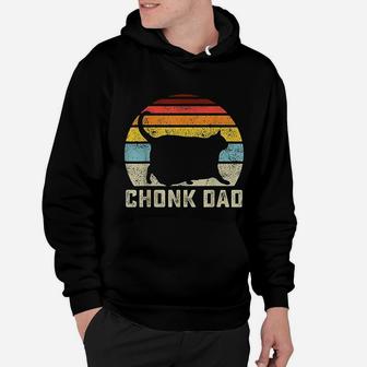 Chonk Cat Dad Scale Meme Funny Retro Style Hoodie - Seseable