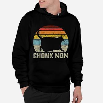 Chonk Cat Mom Scale Meme Funny Retro Style Hoodie - Seseable