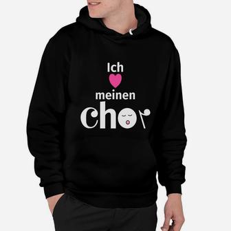 Chorliebe Hoodie mit Herz & Notenschlüssel, Schwarz - Seseable