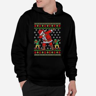 Christmas African American Dabbing Santa Claus Elf Gift Hoodie - Seseable