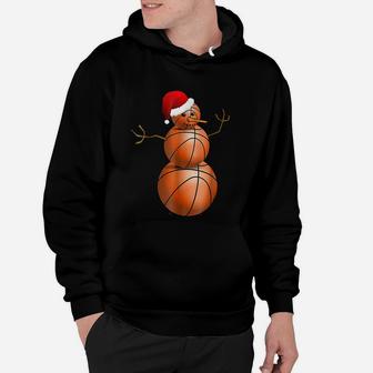 Christmas Basketball Basketball Snowman Hoodie - Seseable