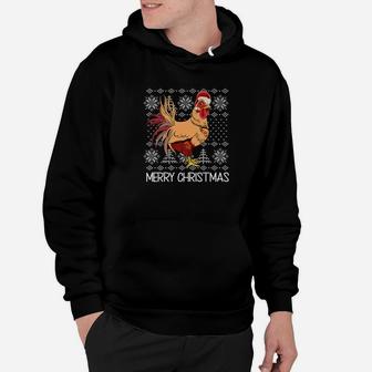 Christmas Chicken Ugly Sweater Xmas Funny Farmer Gift Hoodie - Seseable