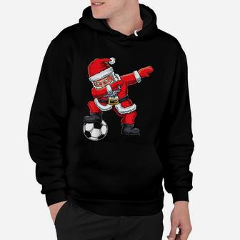 Christmas Dabbing Santa Claus Dab Soccer Player Xmas Gift Hoodie - Seseable