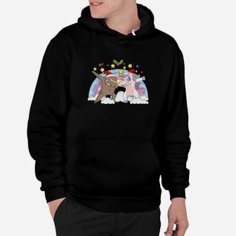 Christmas With Cute Dabbing Santa Unicorn And Sloth Hoodie | Seseable UK