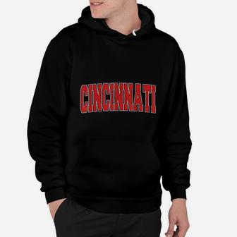 Cincinnati Oh Ohio Varsity Style Usa Vintage Sports Hoodie - Seseable