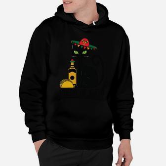 Cinco De Mayo Black Cat Cinco De Gato Funny Mexican Hoodie - Seseable