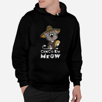 Cinco De Meow With Smiling Cat Taco And Sombrero Hoodie - Seseable