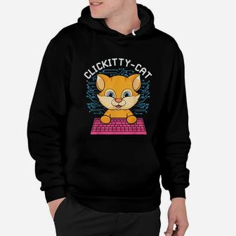 Clickitty Cat Coder Programmer Hoodie - Seseable