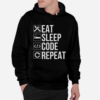 Coder Developer Gift Eat Sleep Code Repeat Hoodie - Seseable
