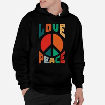 Colorful Retro Love Peace Sign Hippie Gift Hoodie - Seseable