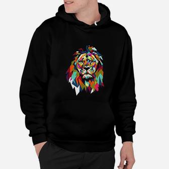 Cool Trendy Lion Geometric African Animal Leo Cat Gift Hoodie