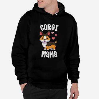 Corgi Mom For Women Dog Mama Red Tricolor Corgi Hoodie - Seseable