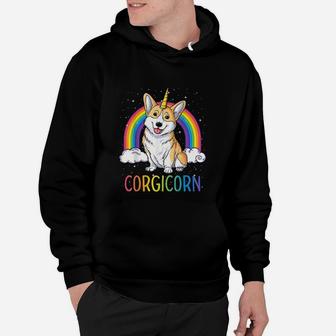 Corgicorn Corgi Unicorn Girls Space Galaxy Rainbow Hoodie - Seseable