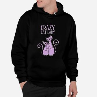 Crazy Cat Lady Gift For Cat Lovers Purple Hoodie - Seseable