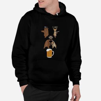 Cute Beer Drinker Bear Plus Deer Equals Beer Drinking Hoodie - Seseable