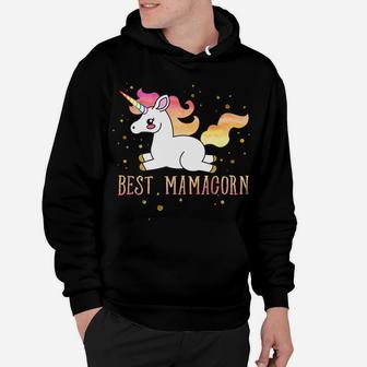 Cute Best Mama Unicorn Watercolor Gold Mom Hoodie - Seseable