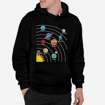 Cute Colorful Planet Solar System Gift For Kids Hoodie - Seseable