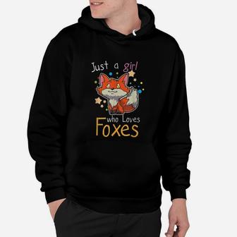 Cute Fox Stars Just A Girl Who Loves Foxes Hoodie - Seseable