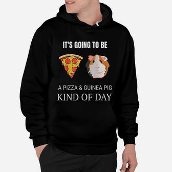 Cute Funny Guinea Pig Lover Pizza Lover Graphic Hoodie - Seseable